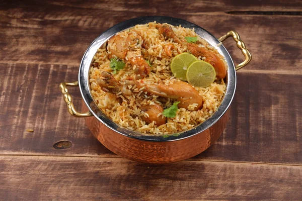 Dum Frango Biriyani Imagem Close Kerala Thalassery Biriyani Que Misturado — Fotografia de Stock