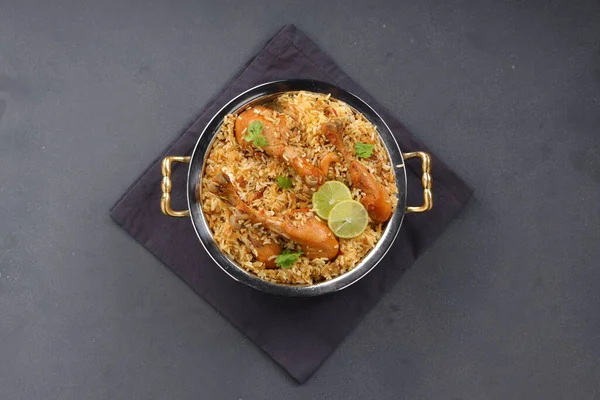 Dum Frango Biriyani Imagem Close Kerala Thalassery Biriyani Que Misturado — Fotografia de Stock