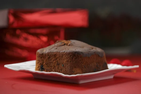 Plum Cake Fatta Casa Deliziosa Torta Natale Con Uva Passa — Foto Stock
