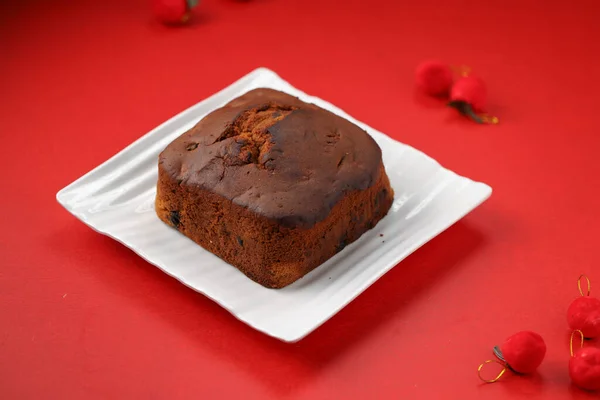 Plum Cake Deliziosa Torta Natale Fatta Casa Con Uva Passa — Foto Stock