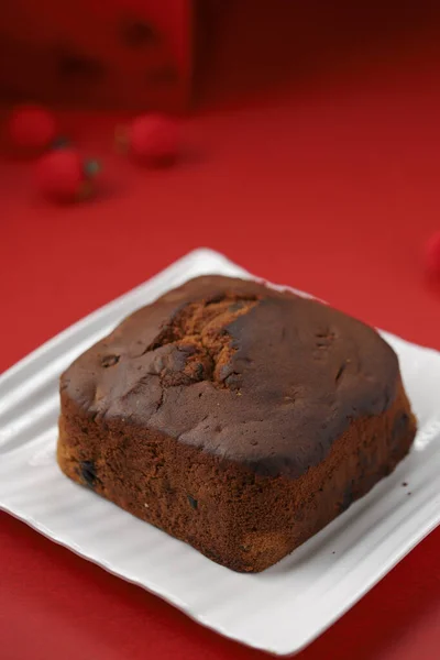 Plum Cake Fatta Casa Deliziosa Torta Natale Con Uva Passa — Foto Stock