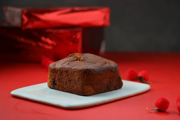 Plum Cake Fatta Casa Deliziosa Torta Natale Con Uva Passa — Foto Stock