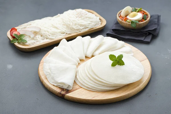 Arroz Pathiri Ideyappam Malabar Del Sur India Desayuno Especial Hecho — Foto de Stock