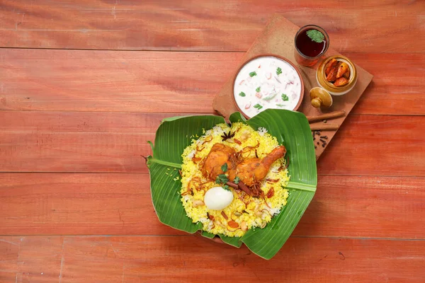 Frango Biryani Querala Estilo Frango Dhum Biriyani Feito Com Arroz — Fotografia de Stock