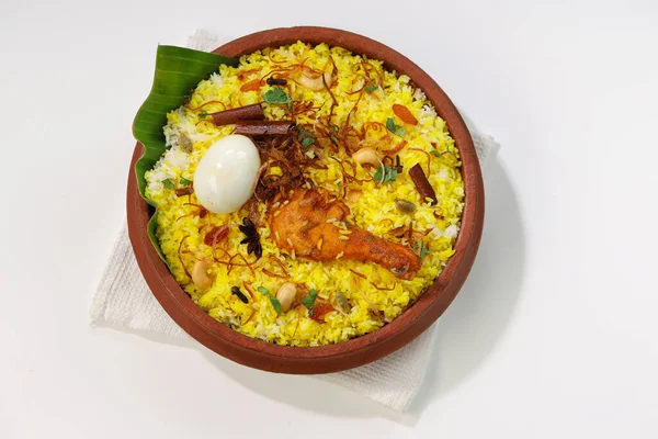 Pollo Biryani Kerala Stile Pollo Dhum Biriyani Realizzato Con Riso — Foto Stock