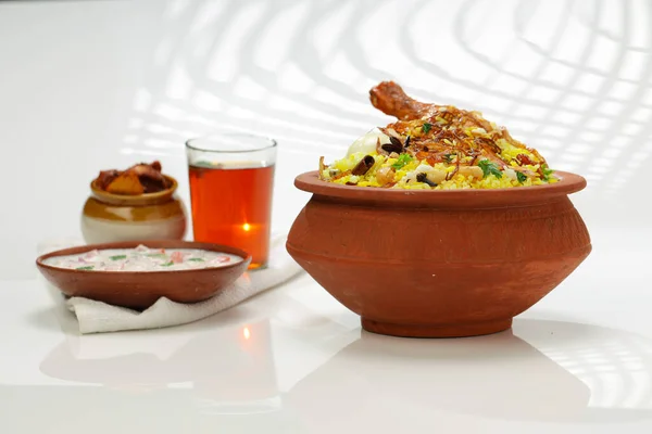 Frango Biryani Querala Estilo Frango Dhum Biriyani Feito Com Arroz — Fotografia de Stock