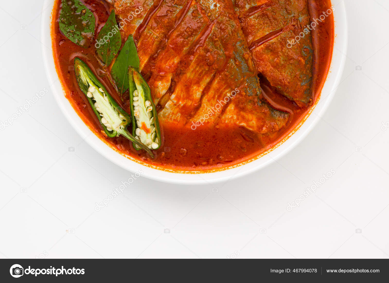 White Pomfret Masala Curry Made South Indian Style Thick Red
