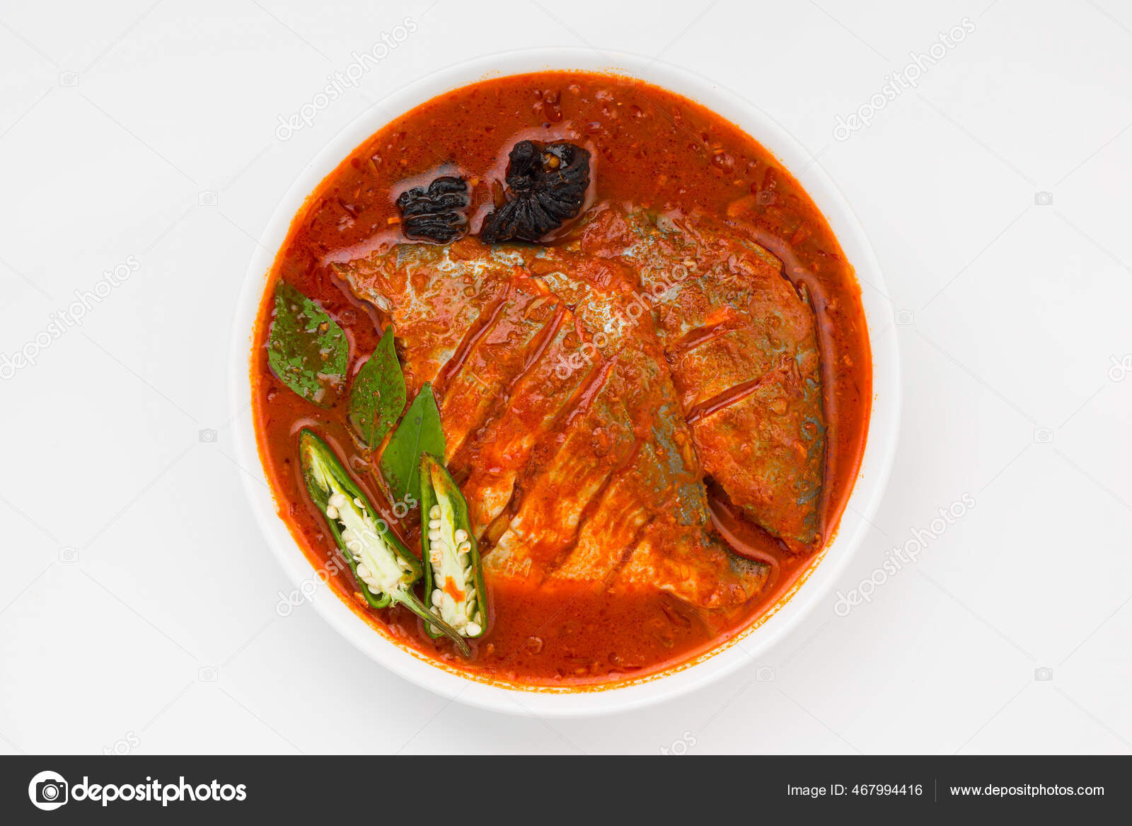White Pomfret Masala Curry Made South Indian Style Thick Red