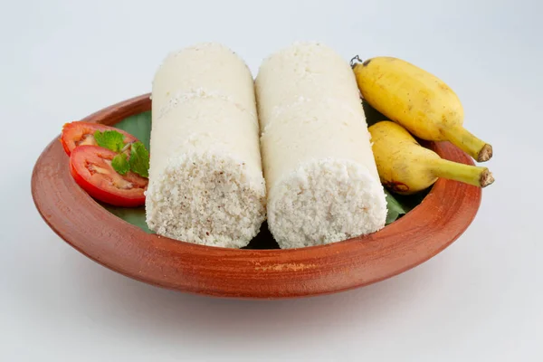 Puttu Witte Rijst Puttu Kerala Speciale Ontbijt Items Gemaakt Met — Stockfoto