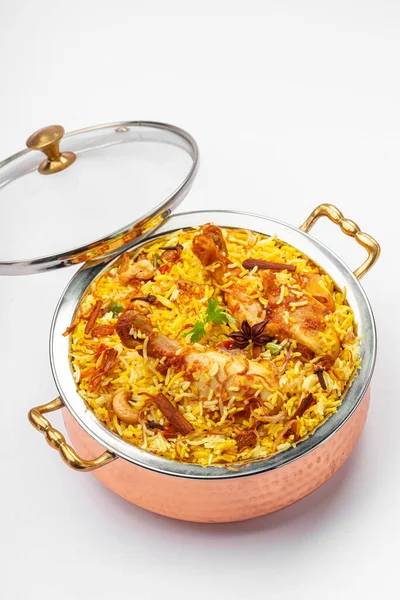 Pollo Biryani Kerala Stile Pollo Dhum Biriyani Realizzato Con Riso — Foto Stock