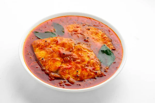 Fisch Curry Seer Fish Traditionelles Indisches Fischcurry Kerala Special Einer — Stockfoto