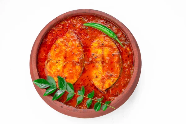 Fisch Curry Seher Fisch Traditionelles Indisches Fischcurry Kerala Special Einer — Stockfoto