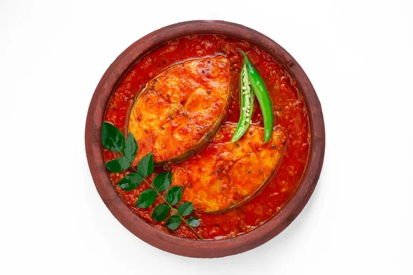 Fisch Curry Seher Fisch Traditionelles Indisches Fischcurry Kerala Special Einer — Stockfoto