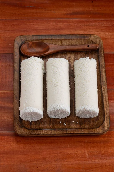 Puttu Torta Vapore Arisi Maavu Puttu Breakfast Articolo Realizzato Con — Foto Stock