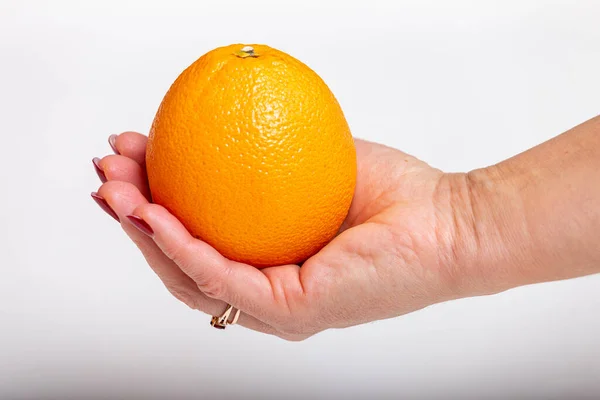 Orange Woman Hand — Stock Photo, Image