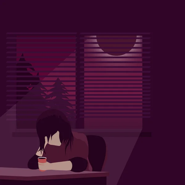  Karanlık bir odada yalnız bir kız.