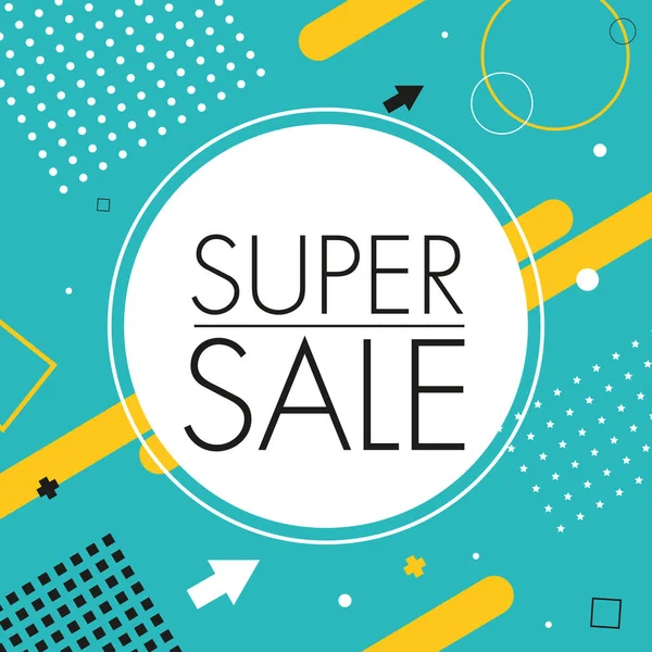 Mavi arka planda süper satış posteri