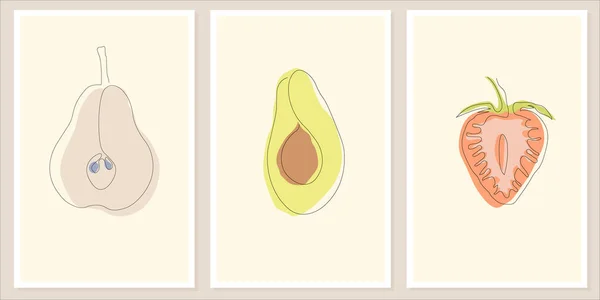 armut, avokado ve çilek.