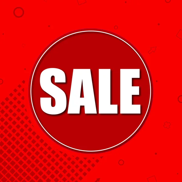 Memphis stilinde parlak kırmızı bir arkaplanda poster satışı