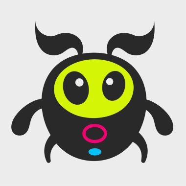 Canavar Böcek. Tuhaf, sevimli bir canavar. Düz çizgi film karakteri tasarımı. EPS-10.