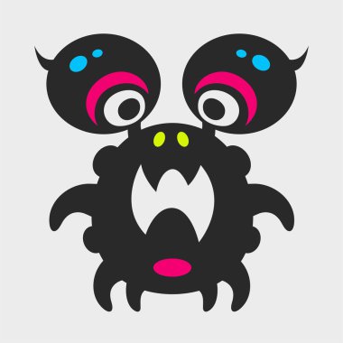 Insect Monster. Funny, cute monster. Flat cartoon character design. EPS-10.