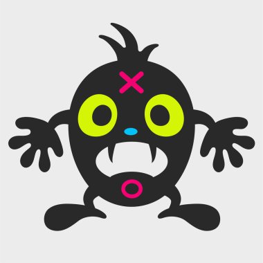 Egghead monster. Flat cartoon character design. EPS-10.