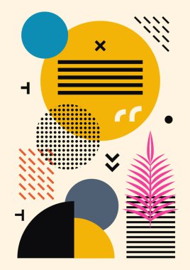 Geometrik Şekillerle Soyut Boyama. Minimalist grafikler. Vektör EPS 10