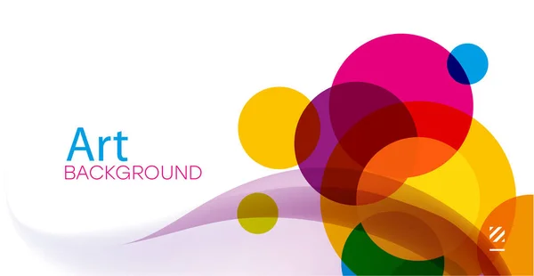 Renkli bir arka plan. Dinamik çemberleri ve çizgileri olan basit, renkli, soyut bir arka plan. Duvar kağıdı, afiş, arkaplan, kart, kitap illüstrasyonu, iniş sayfası için vektör illüstrasyonu. Vektör.