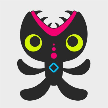 Akrep canavar. Komik ve sevimli bir canavar. Düz çizgi film karakteri tasarımı. EPS 10.