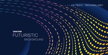 Abstract background with dynamic lines and circles. Vector.