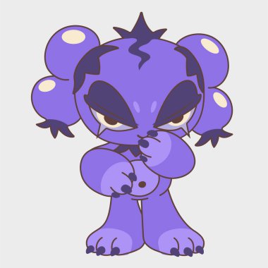 Berry Queen anime karakteri. Cadılar Bayramı için komik bir chibi karakteri. Çizgi film karakteri tasarımı. EPS 10.