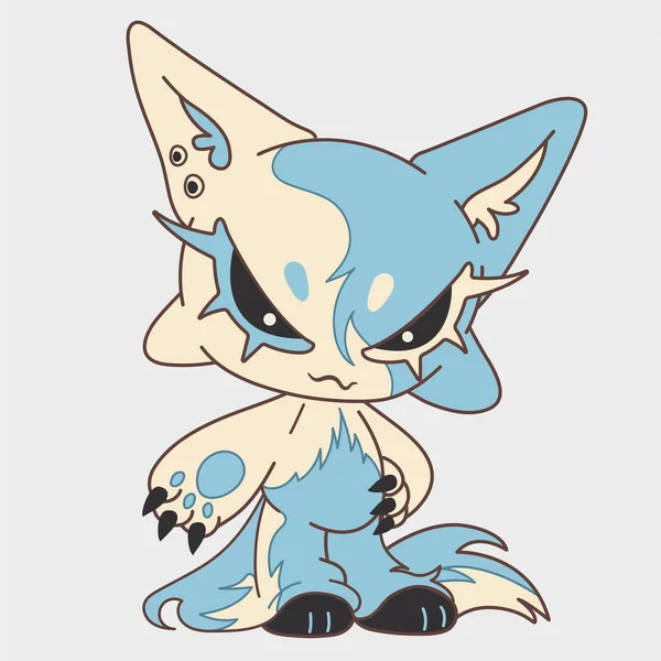 Şirin mavi tilki. Komik bir tip. Çizgi film karakteri tasarımı. EPS 10