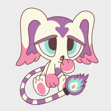 Çizgi film Sevimli Korkak Hayvan. Komik Karakter. Çizgi film Karakter Tasarımı. EPS 10.