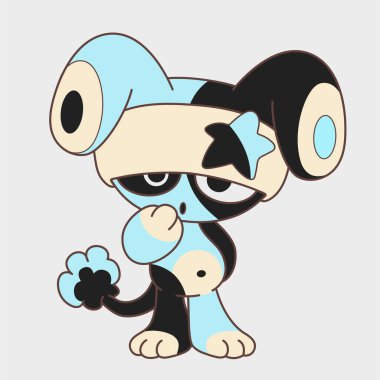 Şirin çizgi film köpeği. Komik bir tip. Çizgi film karakteri tasarımı. EPS 10.