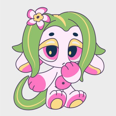 Büyük kulaklı sevimli çizgi film hayvanı. Komik bir tip. Çizgi film karakteri tasarımı. EPS 10.