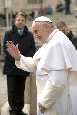 Pope Francis, at the audience on January 27, 2016 clipart