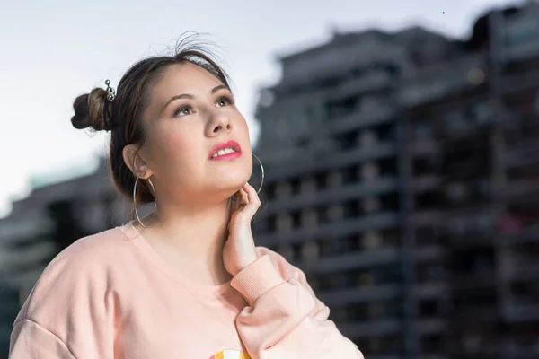 Female Portrait Young Woman Hopeful Look — Stock Photo, Image