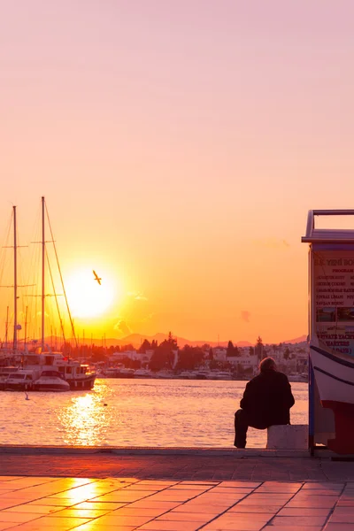 Bodrum marina gün batımında