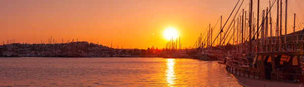 Bodrum marina at sunset — Stock Photo, Image