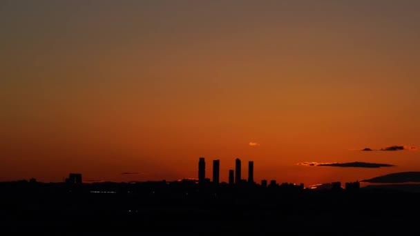 Vista Del Horizonte Madrid Atardecer Primavera — Vídeo de stock