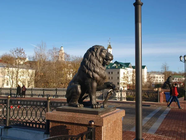 Puente Pushkin Vista Del Centro Histórico Vitebsk República Belarús — Foto de Stock