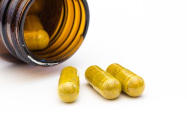 konteyner ile bitkisel ilaç kapsül