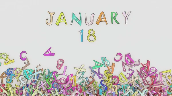 January 18 date calendar birthday party ceremony use