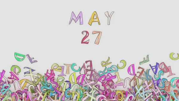 Maio Calendário Intrigado Mês Data Aniversário Uso — Fotografia de Stock