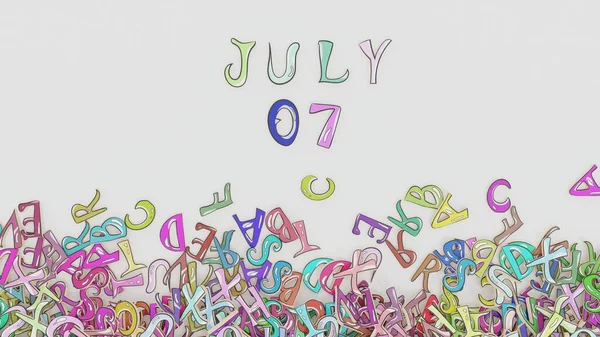 Luglio Calendario Perplesso Mese Uso Calendario Compleanno — Foto Stock