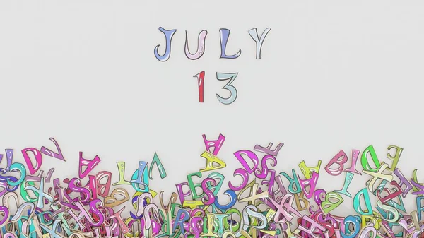 Julio Calendario Desconcertado Mes Calendario Cumpleaños Uso —  Fotos de Stock