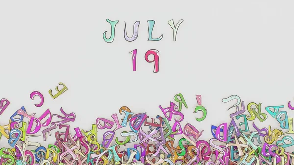 7月19日カレンダー困惑月誕生日スケジュール使用 — ストック写真