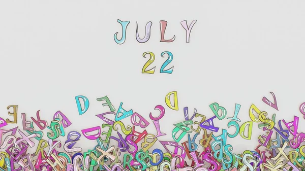 Juli Kalender Verwirrt Monat Geburtstag Zeitplan Verwenden — Stockfoto