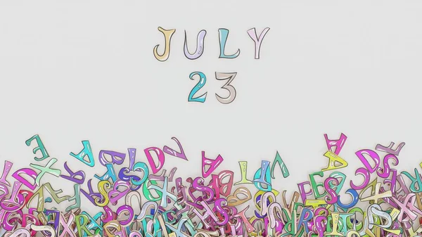 Juli Kalender Raadselachtige Maand Verjaardag Schema Gebruik — Stockfoto