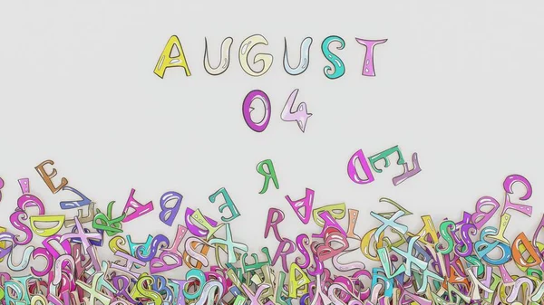 August Puzzled Calendar Monthly Schedule Birthday Use — Stock Photo, Image